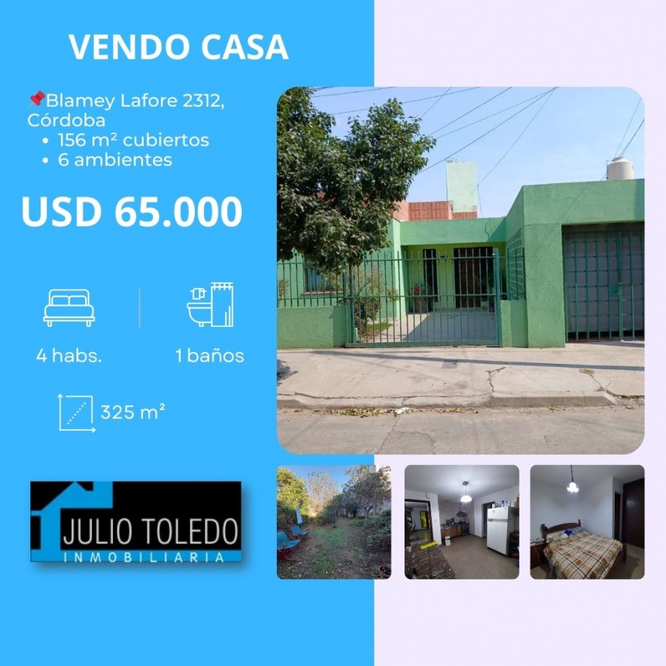 B° ROSEDAL: VENDO CASA DE 4 DORMITORIOS CON AMPLIO PATIO