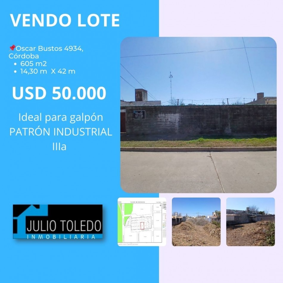 VILLA ADELA: VENDO LOTE DE 600 M2 A MTS DE LA RUTA 20 Y DE CIRCUNVALACION. IDEAL PARA GALPON