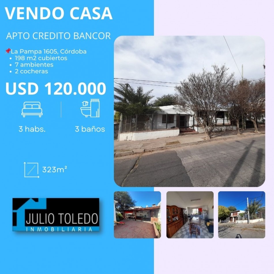 APTO CREDITO BANCOR: VENDO HERMOSA CASA DE 3 DORMITORIOS A UNA CUADRA ALA RUTA 20(DINO MALL)