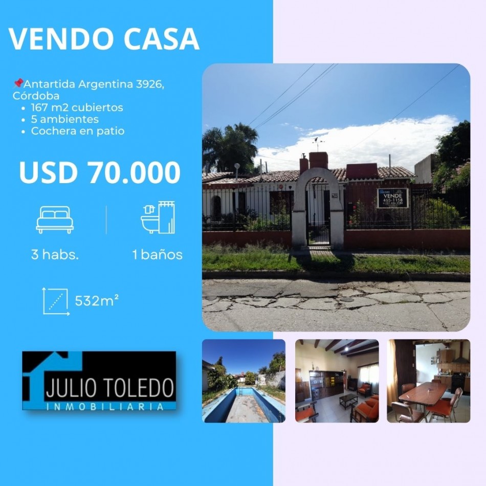 APTO CREDITO BANCOR EN MATIENZO: VENDO CASA DE 3 DORMITORIOS CON AMPLIO TERRENO