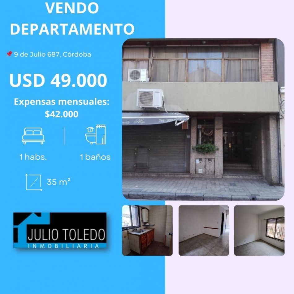 CENTRO: VENDO DEPTO DE 1 DORMITORIO (INTERNO), ENTRE CAÑADA Y FRAGUEIRO (FRENTE SUPER BUENOS DIAS).