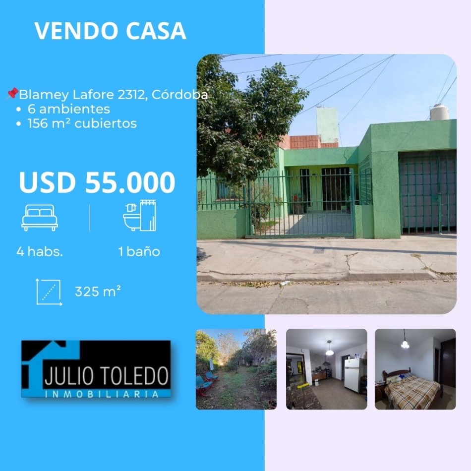 B° ROSEDAL: VENDO CASA DE 4 DORMITORIOS CON AMPLIO PATIO