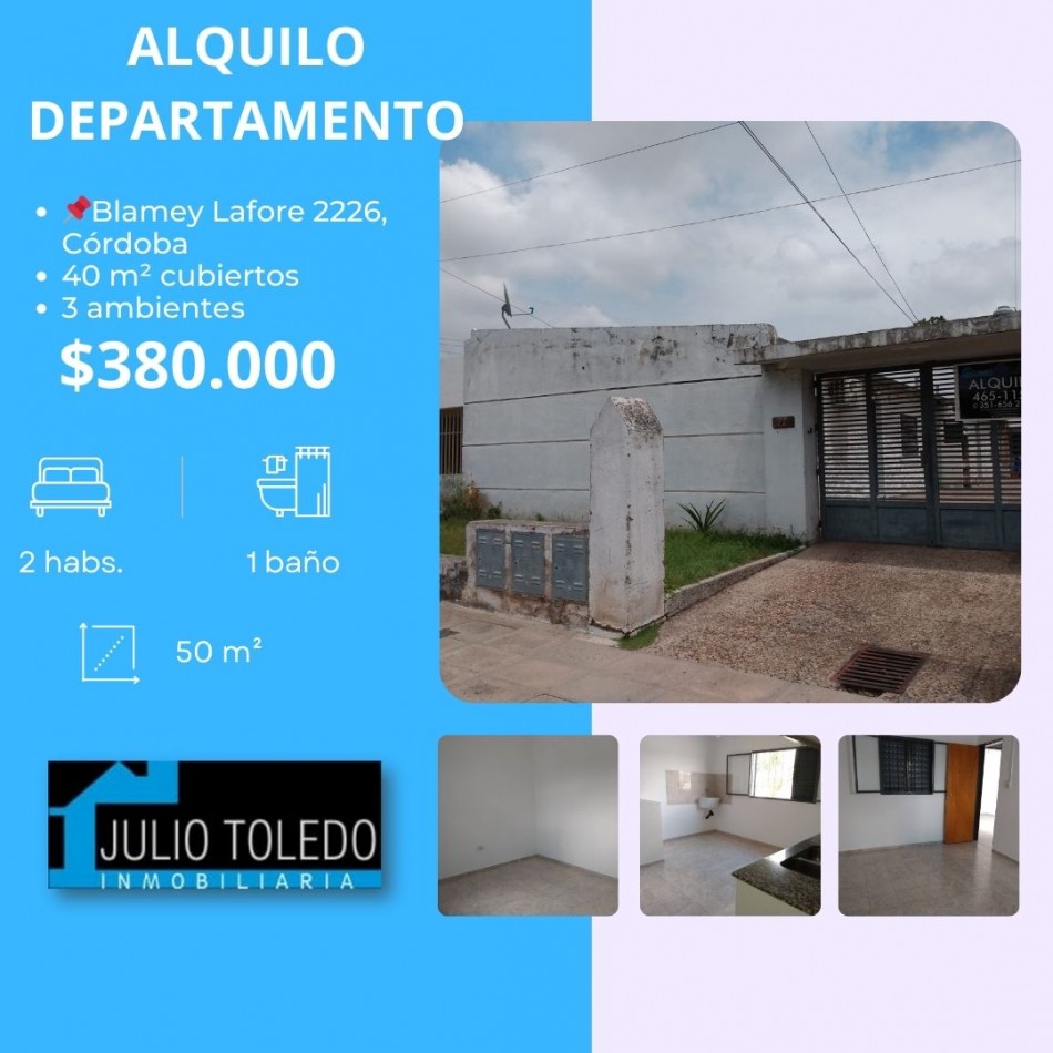 B° ROSEDAL: ALQUILO HERMOSO DEPTO PA DE DOS DORMITORIOS