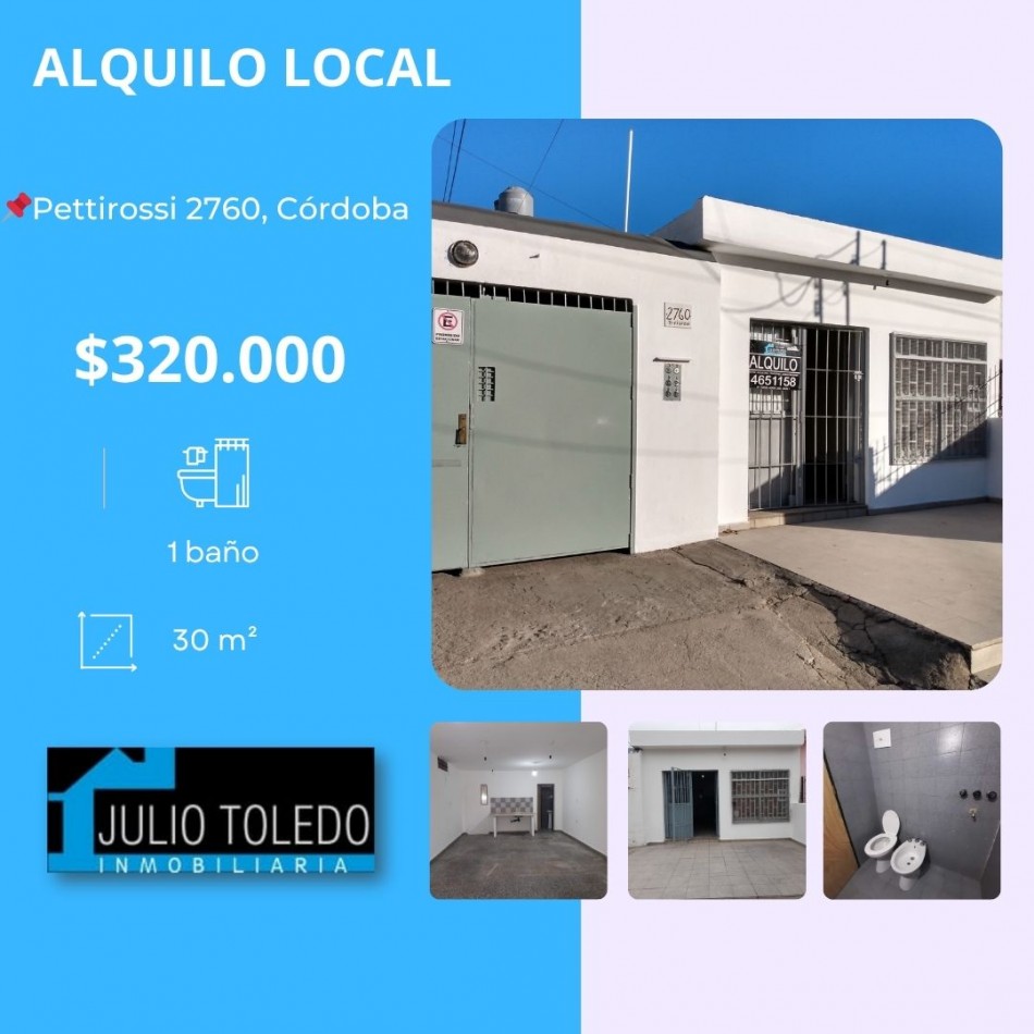 B° VILLA ADELA: ALQUILO AMPLIO LOCAL SOBRE PETTIROSSI