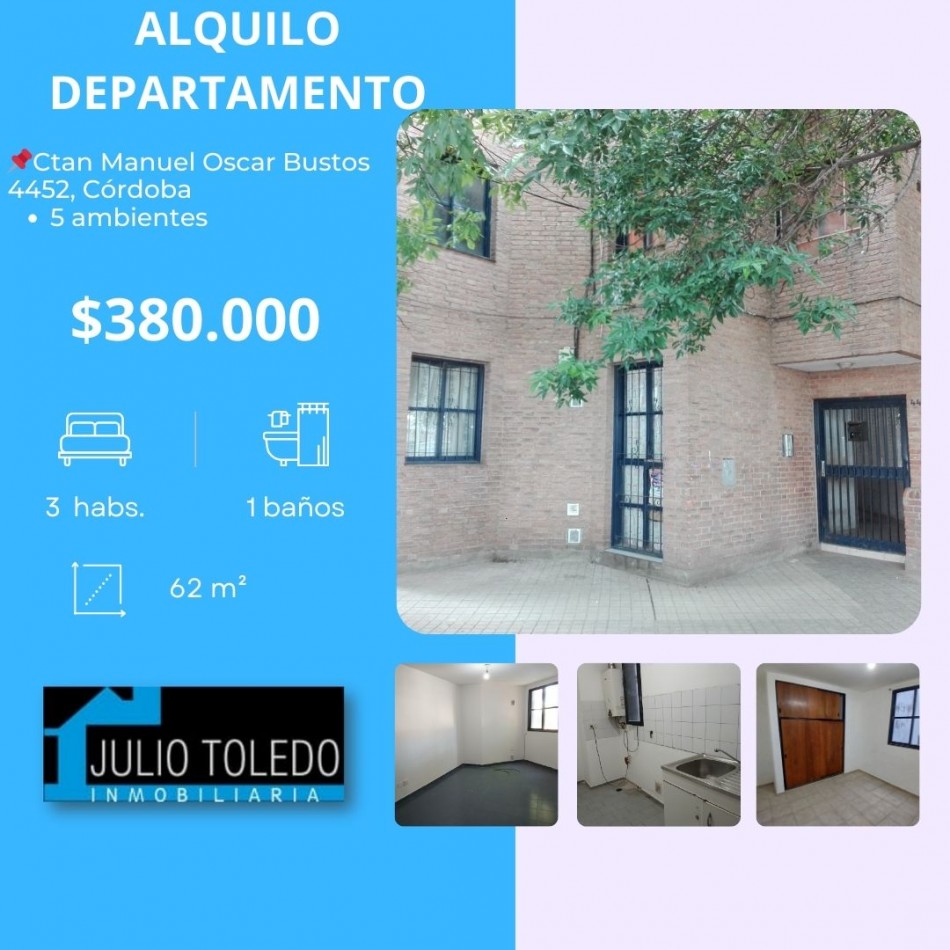 B° VILLA ADELA: ALQUILO DEPTO SENCILLO DE 3 DORMITORIOS DETRAS DEL CPC RUTA 20