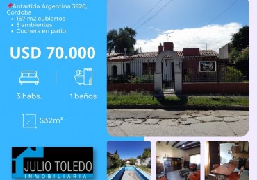 APTO CREDITO BANCOR EN MATIENZO: VENDO CASA DE 3 DORMITORIOS CON AMPLIO TERRENO