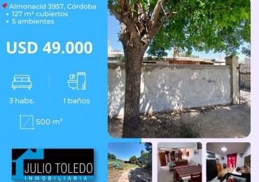 APTO CREDITO BANCOR: EN Bo AMEGHINO NORTE VENDO CASA DE 3 DORMITORIOS SOBRE TERRENO DE 500 M2