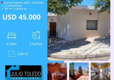 B° SARMIENTO: VENDO HERMOSA CASA ESQUINA DE 3 DORMITORIOS (MUY AMPLIA)