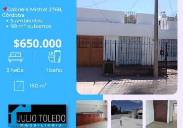 B° ROSEDAL: ALQUILO CASA DE 3 DORMITORIOS CON GARAJE