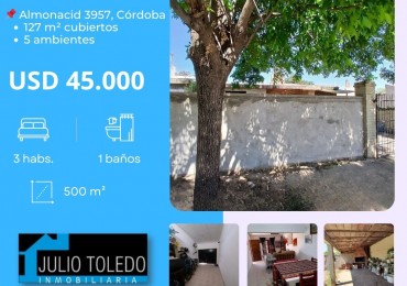 APTO CREDITO BANCOR: EN Bo AMEGHINO NORTE VENDO CASA DE 3 DORMITORIOS SOBRE TERRENO DE 500 M2