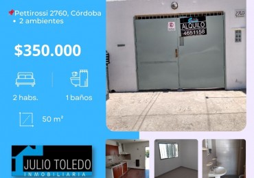 B° VILLA ADELA: ALQUILO DEPTO PB INTERNO DE DOS DORMITORIOS SOBRE PETTIROSSI