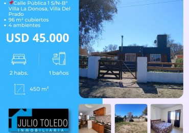 VILLA DEL PRADO: APTO CREDITO IAF/ BANCO NACION VENDO HERMOSA CASA DE 2 DORMITORIOS