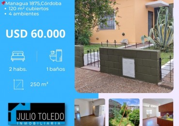 B° CENTROAMERICA: VENDO CASA DE 2 DORMITORIOS PARA REMODELAR (MEJOR ZONA)